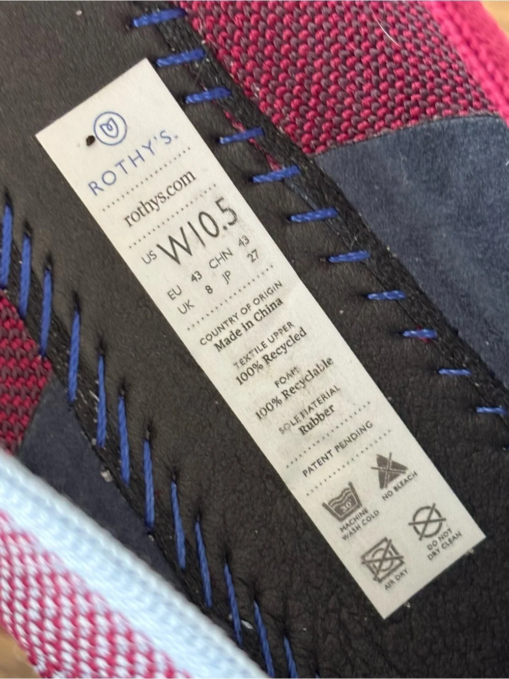 Rothy’s Limited Edition Berry Colorblock Round Toe Flats Women's Size 10.5